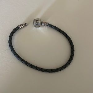 Pandora gray leather bracelet